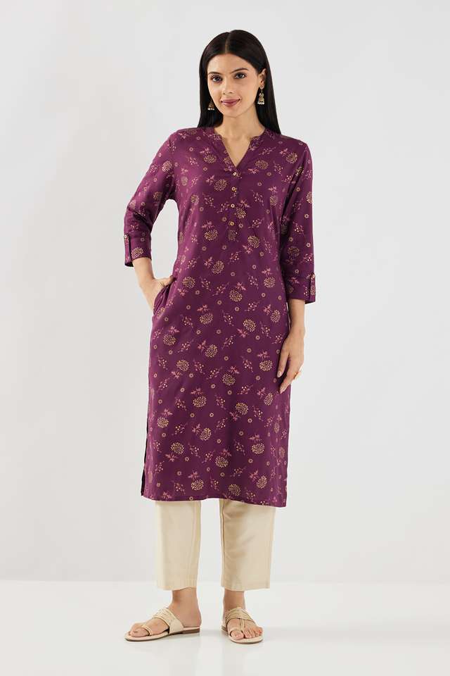 Printed-Rayon-Collared-Women-s-Casual-Wear-Kurta