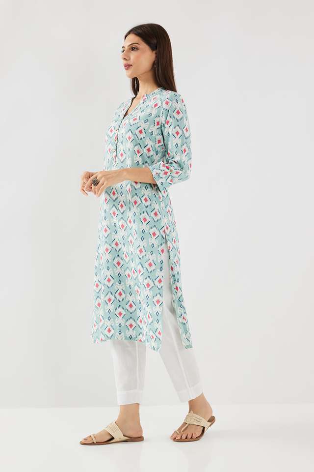 Printed-Cotton-Collared-Women-s-Casual-Wear-Kurta