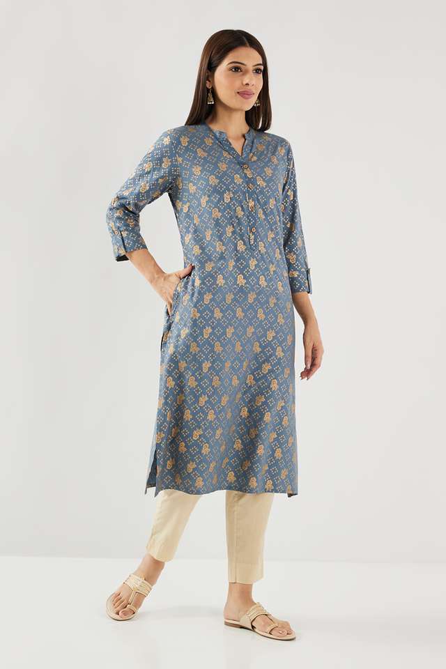 Printed-Rayon-Collared-Women-s-Casual-Wear-Kurta