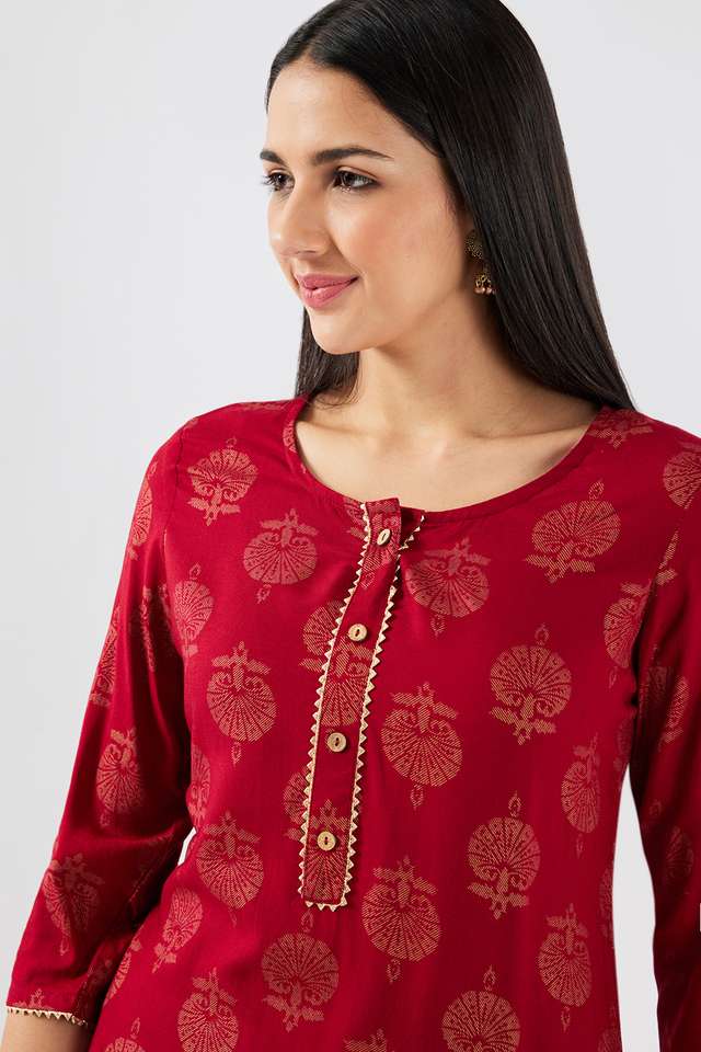 Printed-Rayon-Collared-Women-s-Casual-Wear-Kurta