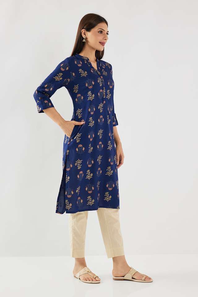 Printed-Rayon-Collared-Women-s-Casual-Wear-Kurta