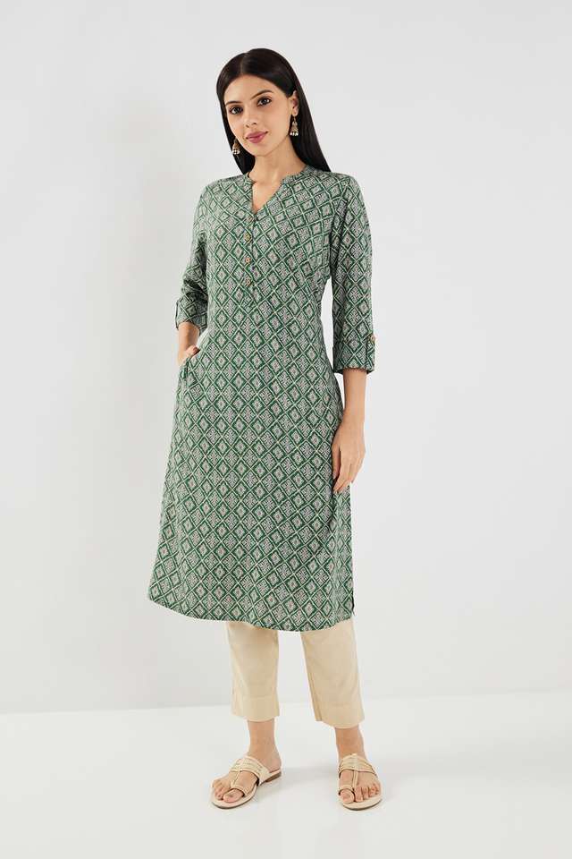Printed-Rayon-Collared-Women-s-Casual-Wear-Kurta