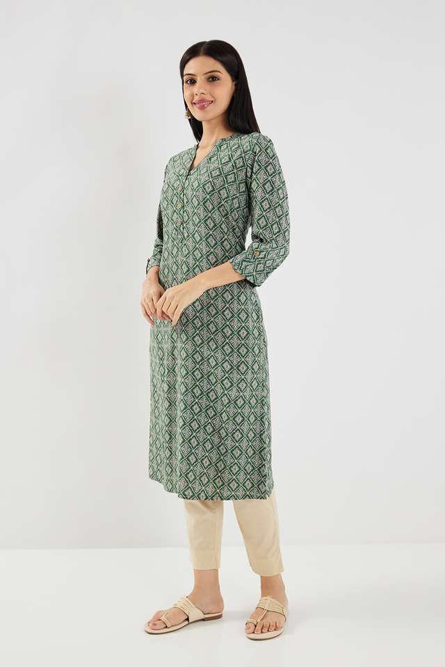 Printed-Rayon-Collared-Women-s-Casual-Wear-Kurta