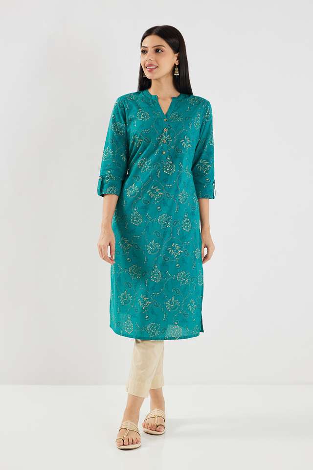 Printed-Cotton-Collared-Women-s-Casual-Wear-Kurta