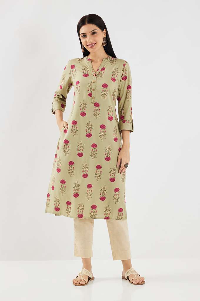 Printed-Rayon-Collared-Women-s-Casual-Wear-Kurta
