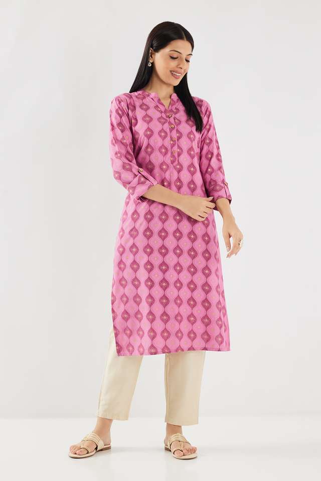 Printed-Rayon-Collared-Women-s-Casual-Wear-Kurta