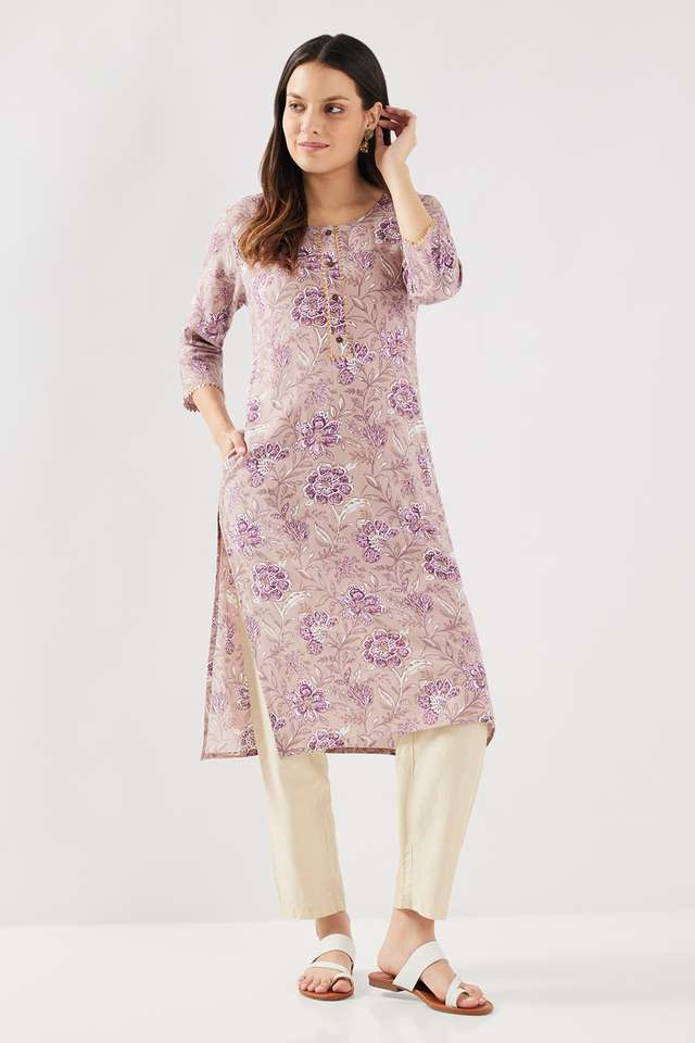 Printed-Rayon-Round-Neck-Women-s-Casual-Wear-Kurta