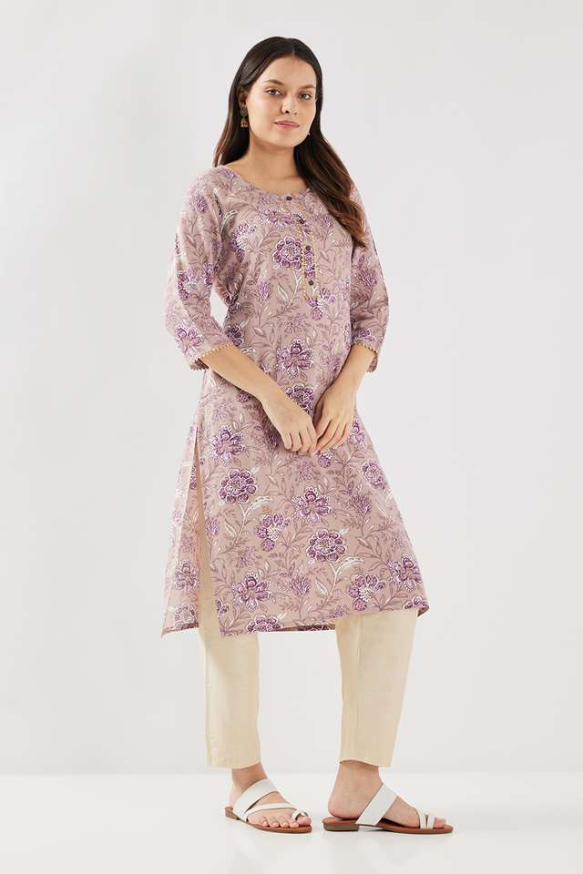 Printed-Rayon-Round-Neck-Women-s-Casual-Wear-Kurta