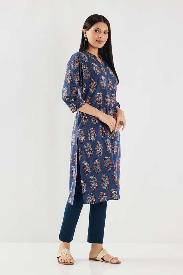 Printed-Cotton-Collared-Women-s-Casual-Wear-Kurta