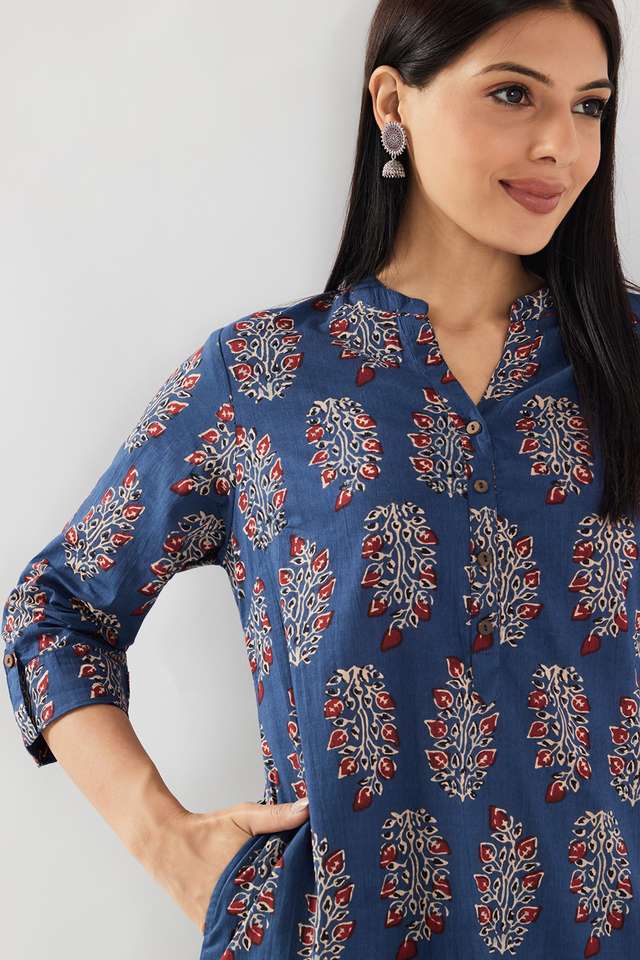 Printed-Cotton-Collared-Women-s-Casual-Wear-Kurta