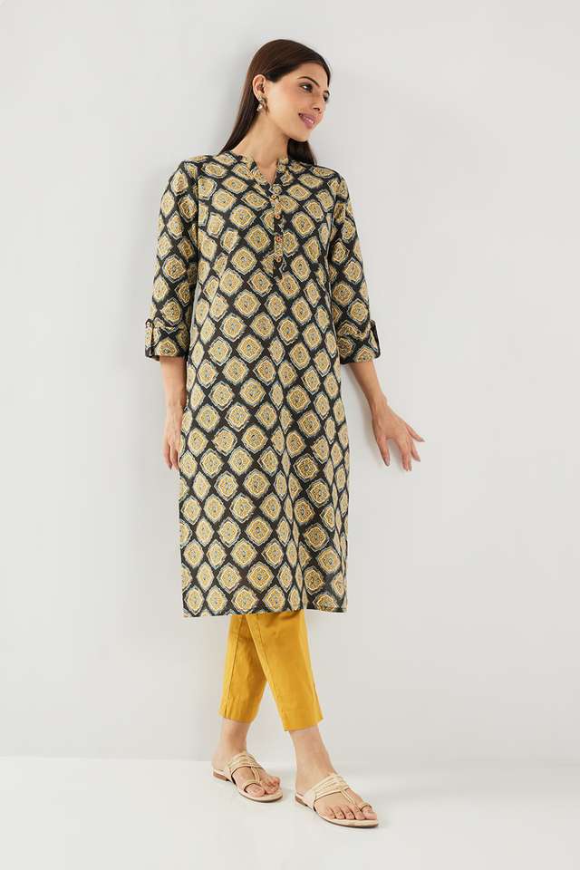 Printed-Cotton-Collared-Women-s-Casual-Wear-Kurta