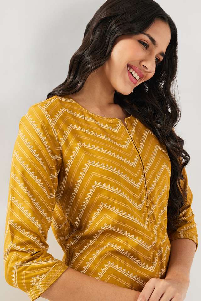 Printed-Rayon-V-Neck-Women-s-Casual-Wear-Kurta