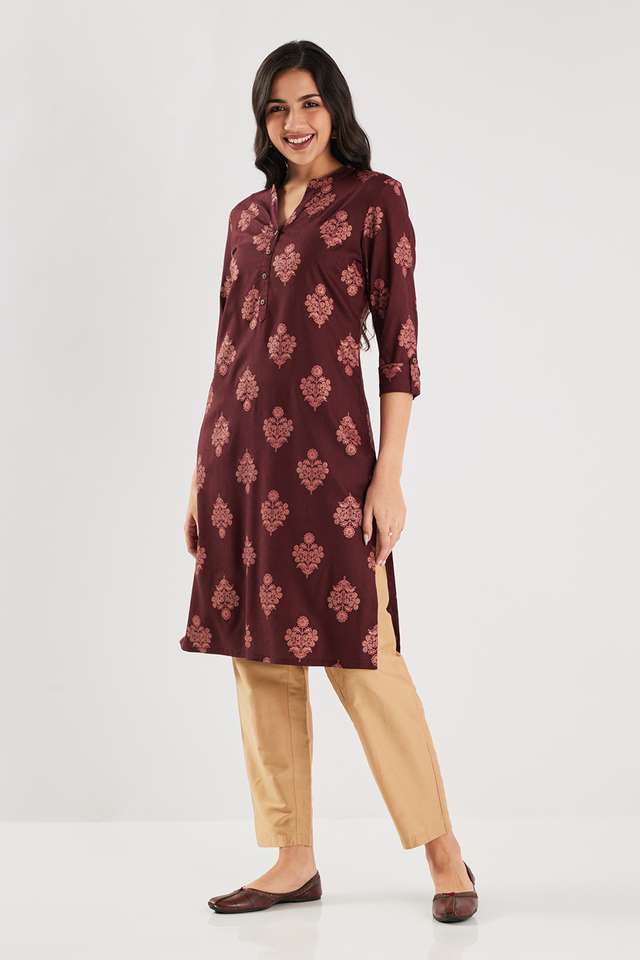 Printed-Rayon-Collared-Women-s-Casual-Wear-Kurta