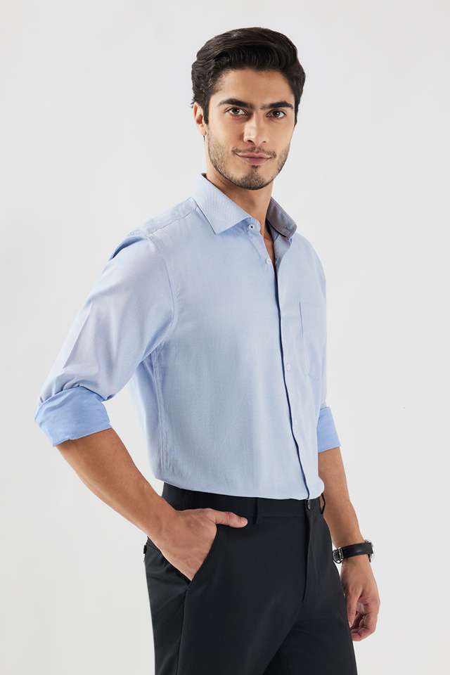 Dobby-Cotton-Blend-Slim-Fit-Men-s-Formal-Wear-Shirt