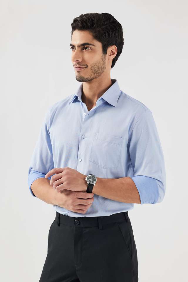 Dobby-Cotton-Blend-Slim-Fit-Men-s-Formal-Wear-Shirt