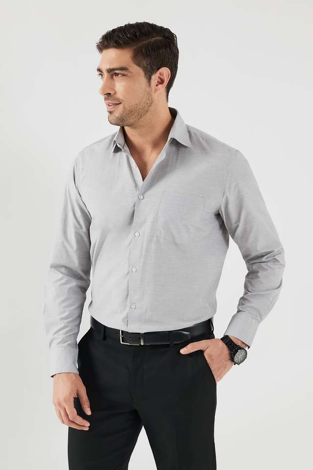Solid-Cotton-Blend-Slim-Fit-Men-s-Formal-Wear-Shirt