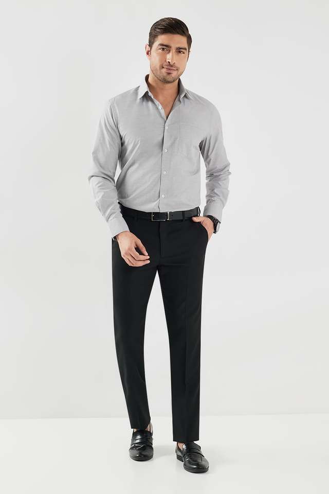 Solid-Cotton-Blend-Slim-Fit-Men-s-Formal-Wear-Shirt
