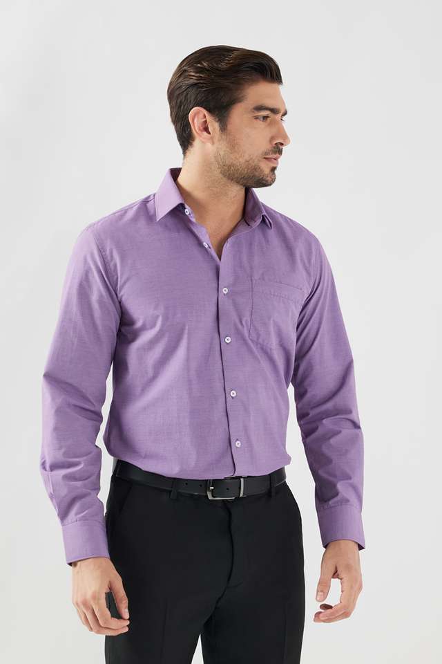 Solid-Cotton-Blend-Slim-Fit-Men-s-Formal-Wear-Shirt
