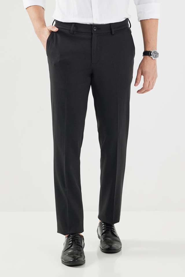 Textured-Terry-Rayon-Spandex-Slim-Fit-Men-s-Formal-Wear-Trousers