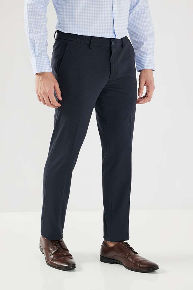 Textured-Terry-Rayon-Spandex-Slim-Fit-Men-s-Formal-Wear-Trousers