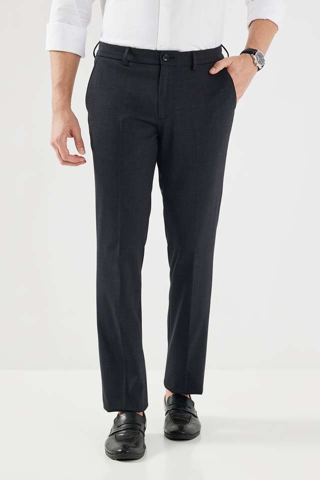Textured-Terry-Rayon-Spandex-Slim-Fit-Men-s-Formal-Wear-Trousers