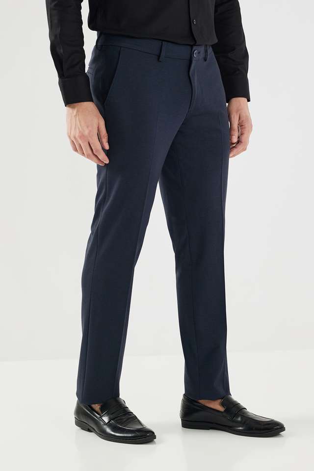 Textured-Terry-Rayon-Spandex-Slim-Fit-Men-s-Formal-Wear-Trousers