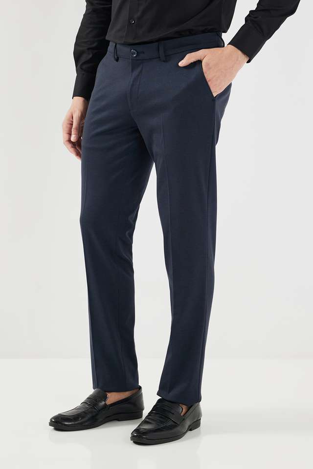 Textured-Terry-Rayon-Spandex-Slim-Fit-Men-s-Formal-Wear-Trousers
