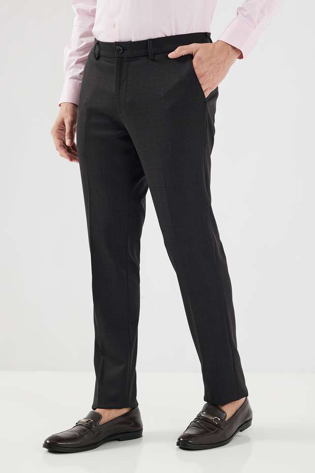 Textured-Terry-Rayon-Spandex-Slim-Fit-Men-s-Formal-Wear-Trousers