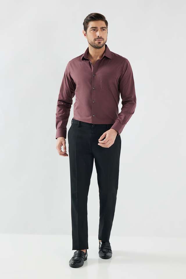 Solid-Cotton-Blend-Slim-Fit-Men-s-Formal-Wear-Shirt
