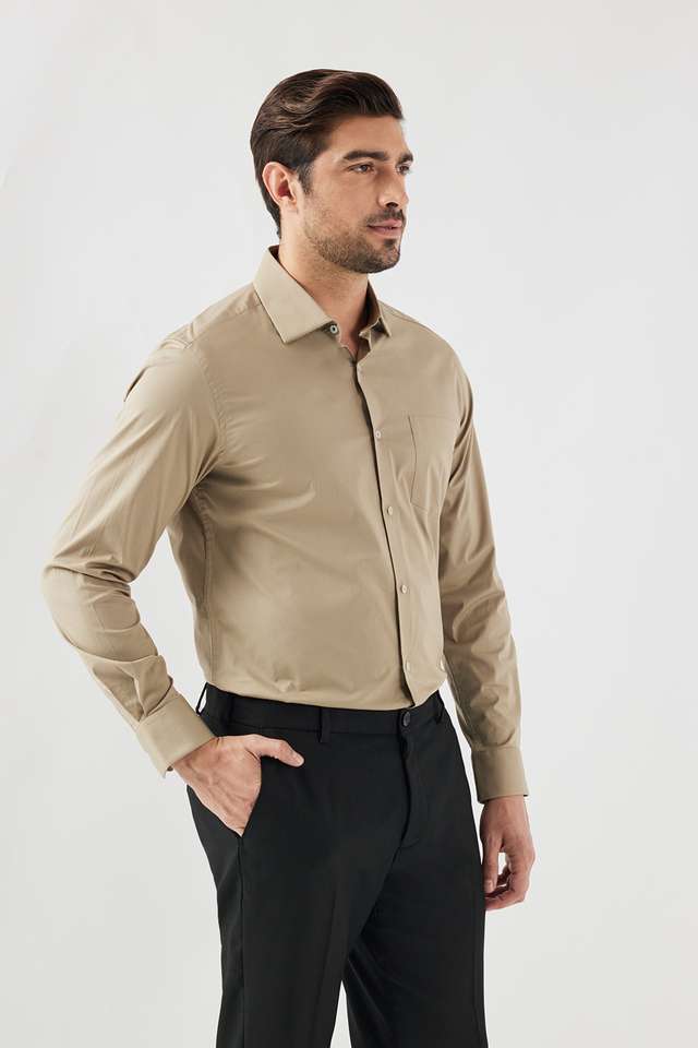 Solid-Cotton-Blend-Slim-Fit-Men-s-Formal-Wear-Shirt