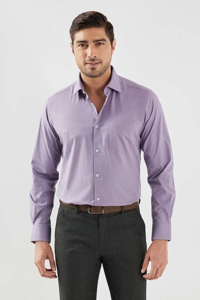 Solid-Cotton-Blend-Slim-Fit-Men-s-Formal-Wear-Shirt