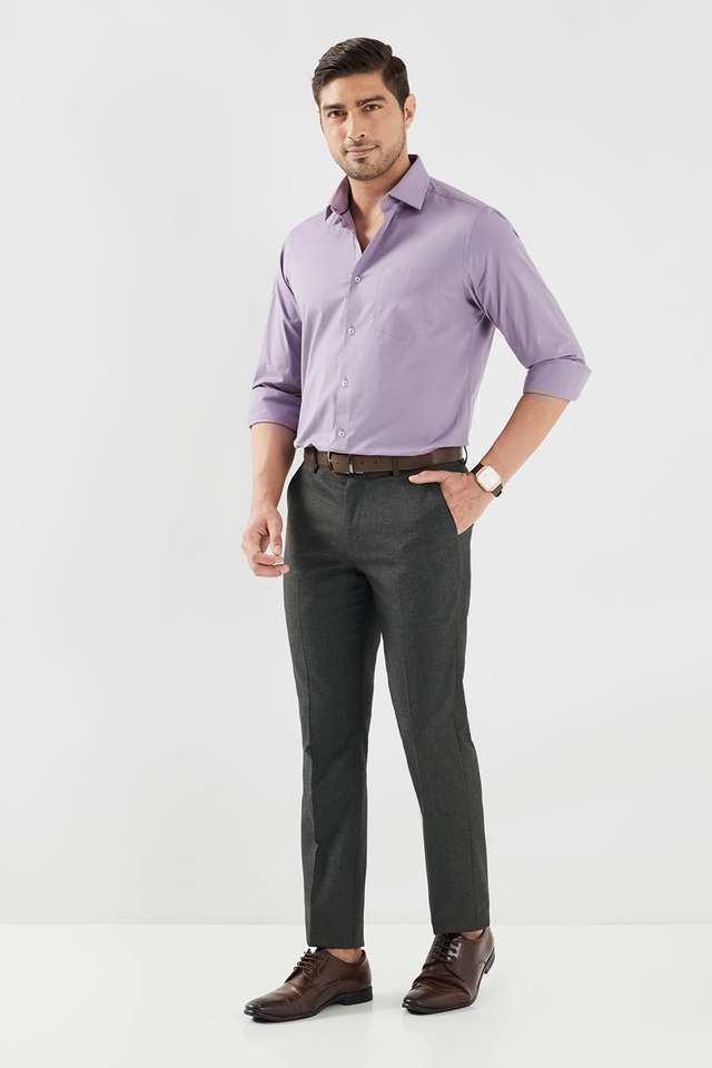 Solid-Cotton-Blend-Slim-Fit-Men-s-Formal-Wear-Shirt