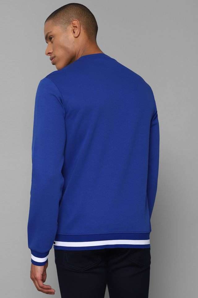 Buy Allen Solly blue Solid Cotton Round Neck Men's Sweatshirt