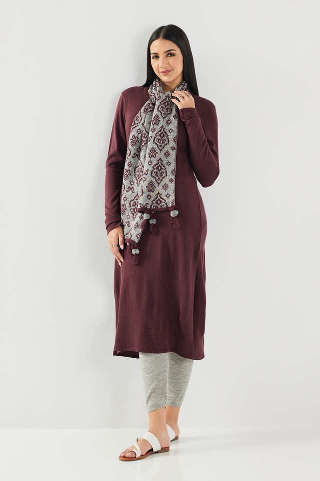 Solid-Acrylic-Women-s-Winter-Wear-Kurta