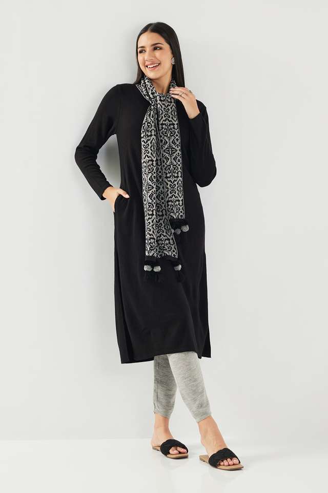 Solid-Acrylic-Women-s-Winter-Wear-Kurta