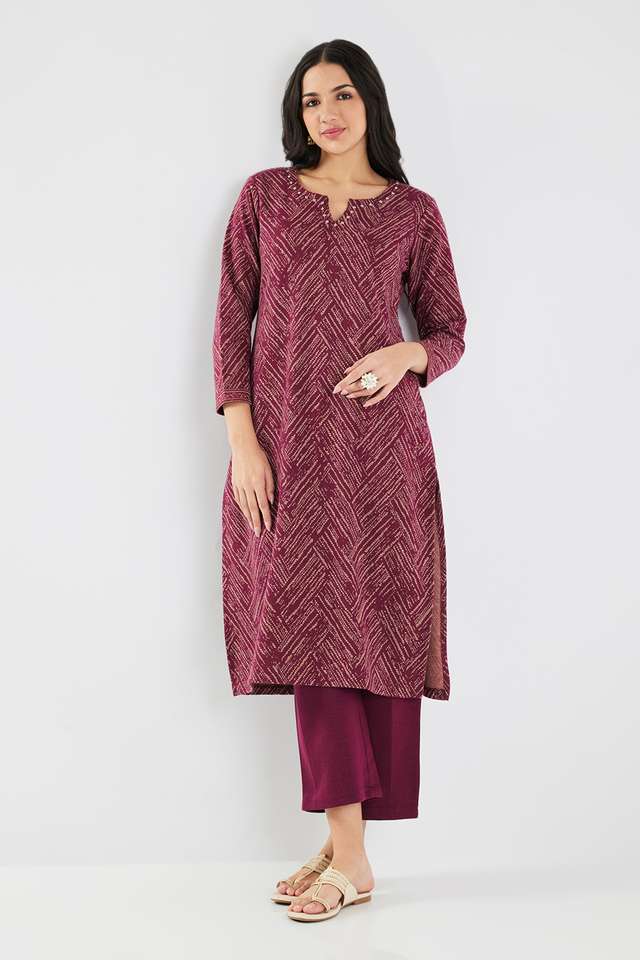 Textured-Acrylic-Women-s-Winter-Wear-Kurta
