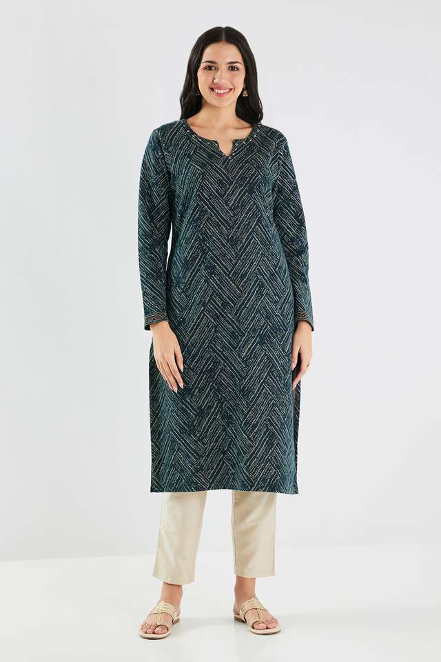Textured-Acrylic-Women-s-Winter-Wear-Kurta