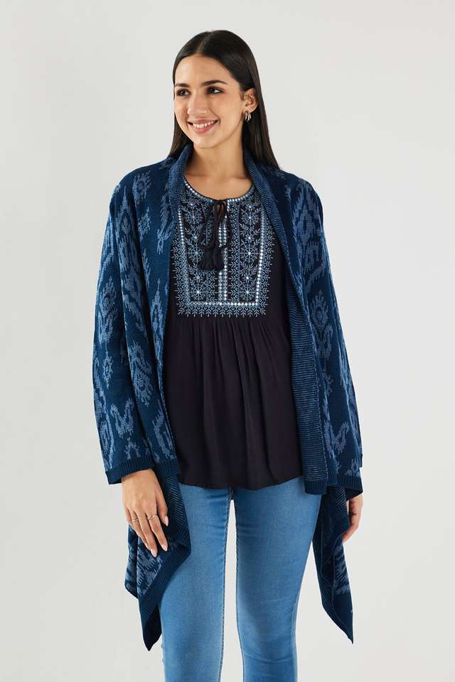 Textured-Acrylic-Women-s-Winter-Wear-Poncho