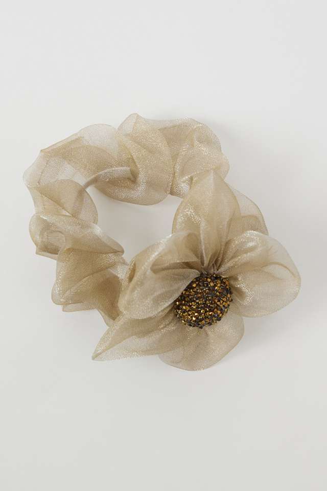 Floral-Scrunchy---Beige