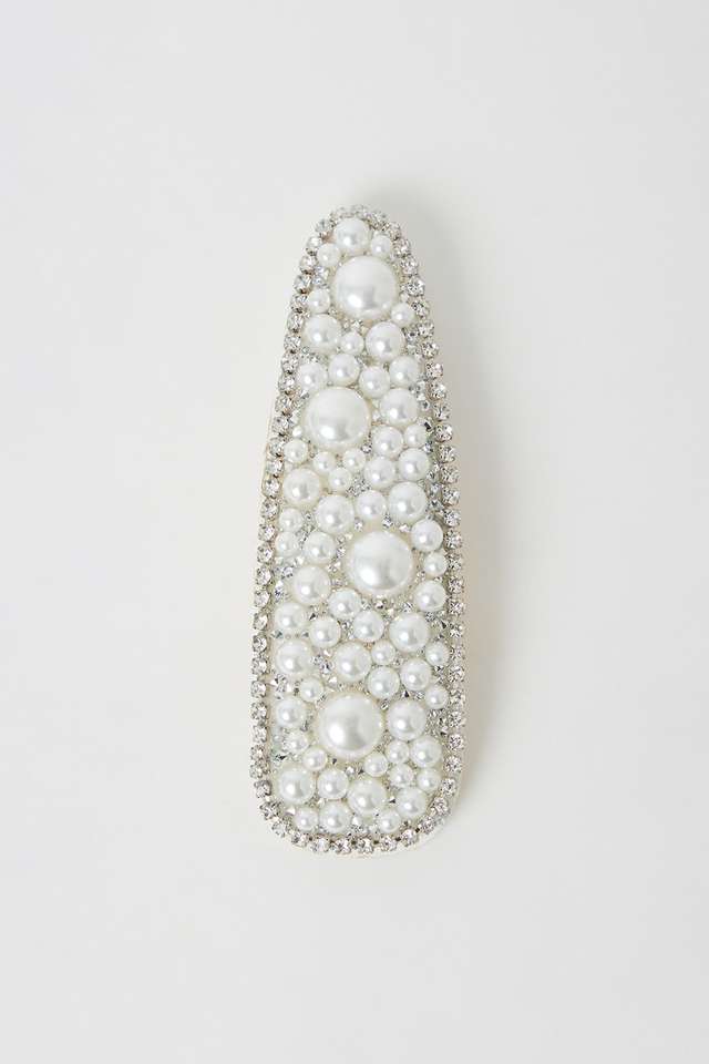 Beaded-Hair-Clip---Silver