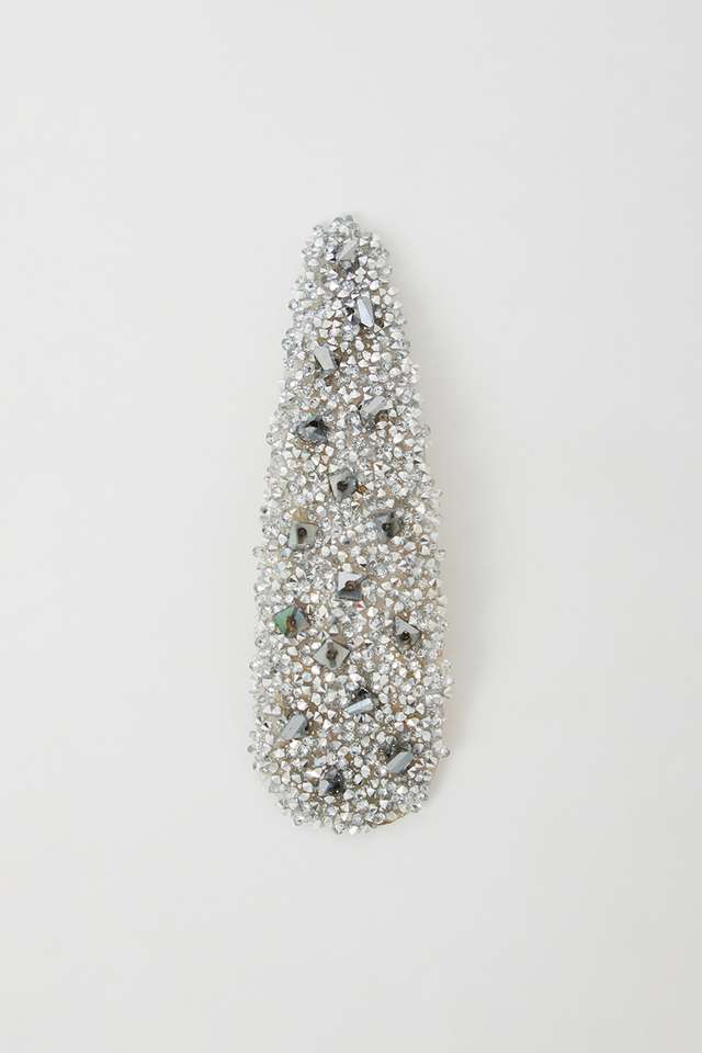 Beaded-Hair-Clip---Silver