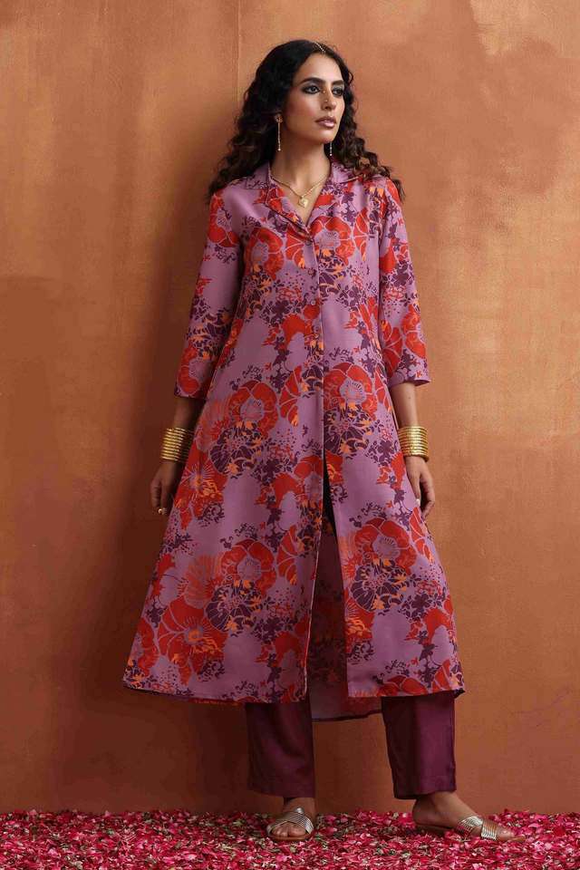 Floral-Viscose-Regular-Fit-Women-s-Kurta-Set