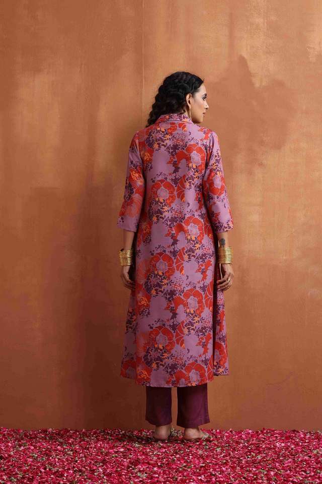 Floral-Viscose-Regular-Fit-Women-s-Kurta-Set