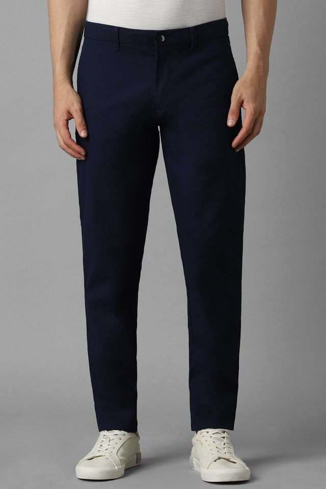 Solid-Cotton-Blend-Super-Slim-Fit-Men-s-Casual-Trousers