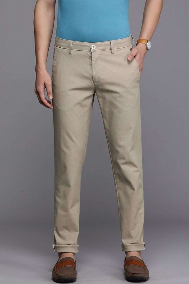 Solid-Cotton-Blend-Super-Slim-Fit-Men-s-Casual-Wear-Trousers
