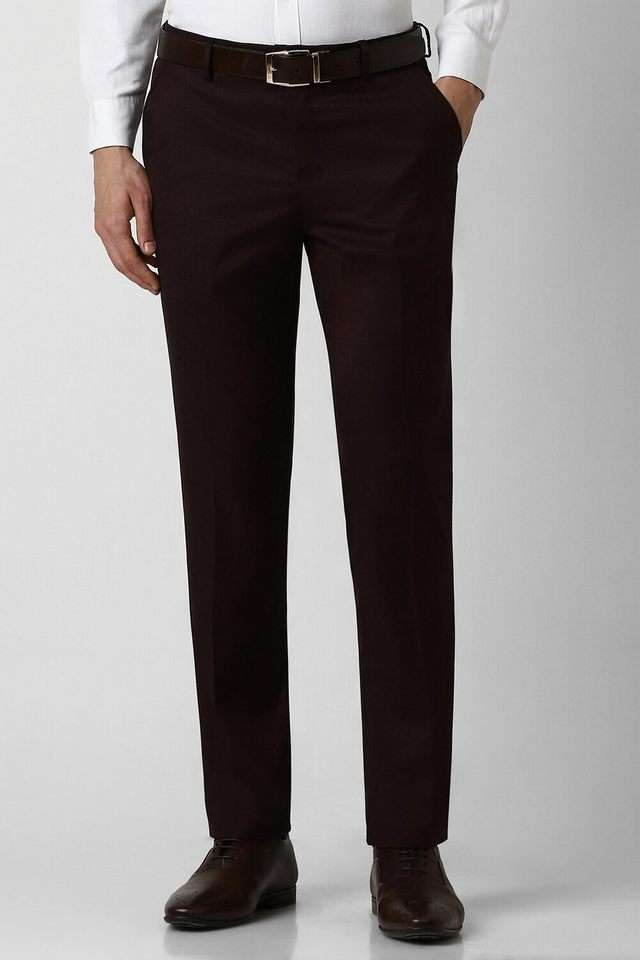 Textured-Polyester-Blend-Skinny-Fit-Men-s-Formal-Wear-Trousers