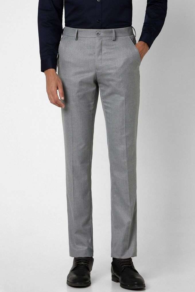 Textured-Polyester-Viscose-Skinny-Fit-Men-s-Formal-Wear-Trousers