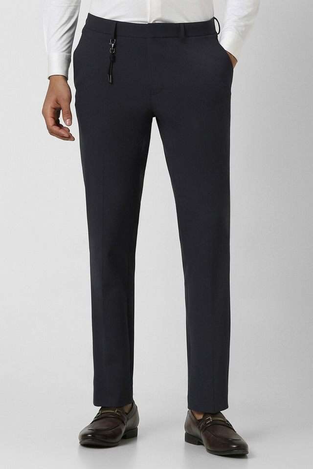 Solid-Polyester-Slim-Fit-Men-s-Casual-Wear-Trousers