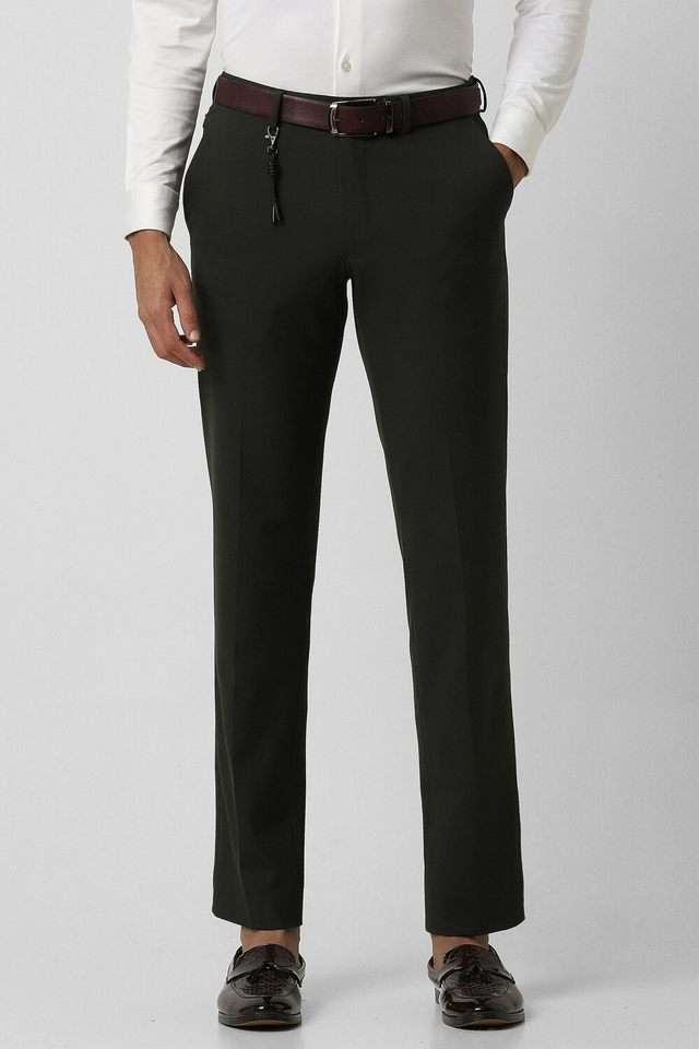 Solid-Polyester-Viscose-Slim-Fit-Men-s-Formal-Wear-Trousers