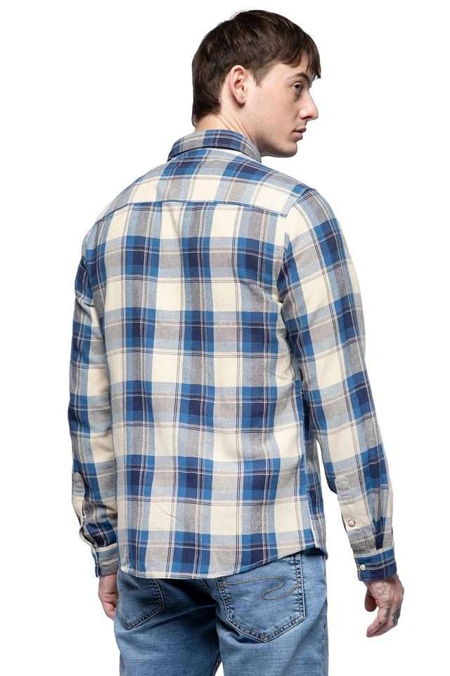 Buy Lee Cooper Navy Solid Cotton Regular Fit Men's Casual Shirt